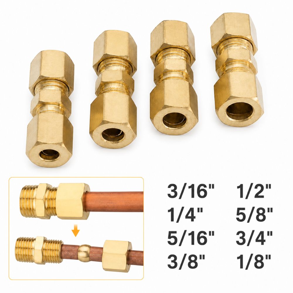Compression Fitting Brass - Connector Brass Brass Compression Fitting Straight