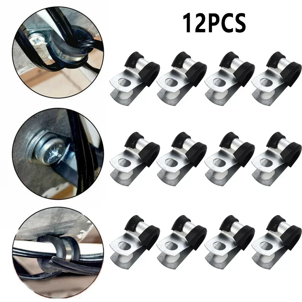 12x Metal P Clips Rubber Lined - Plastic Pipe Clip review and price