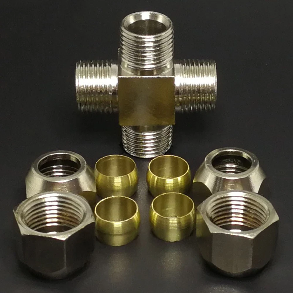 Fit 6/8/10/12mm OD Tube Corss  - Compression Fitting Brass review and price