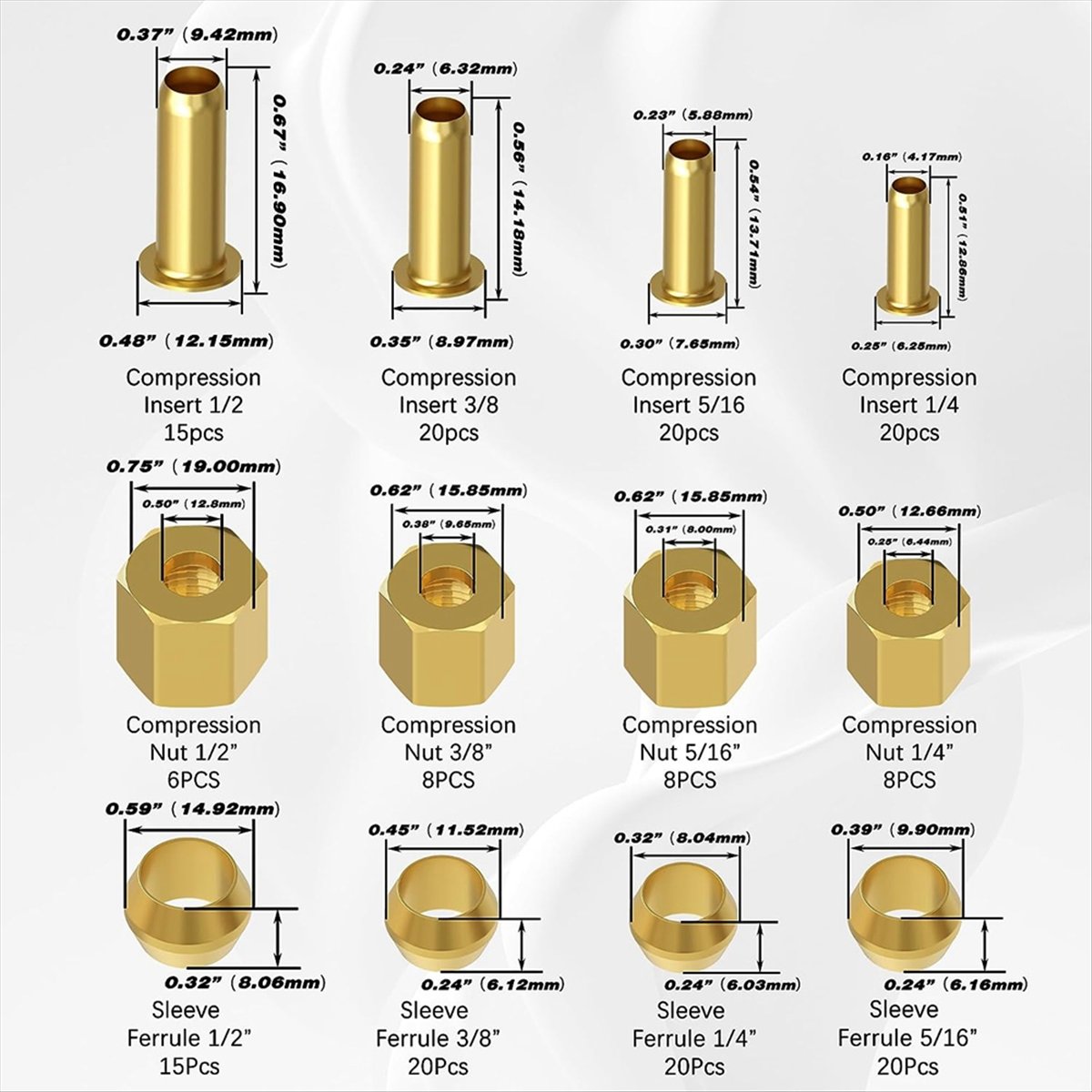 AT16 180PCS Compression Fittin - Compression Fitting Brass review and price