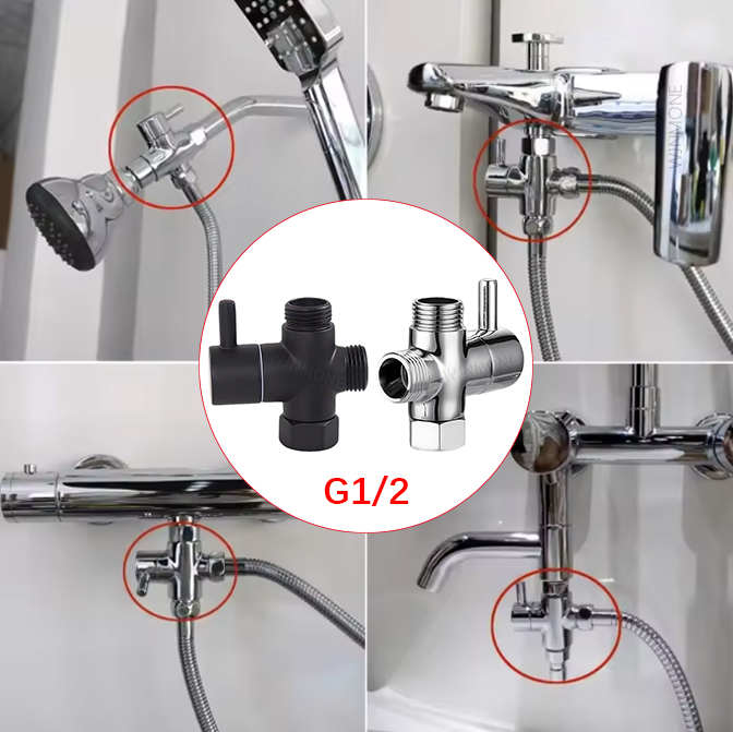Black Silver 3 Way T-Adapter D - Shower Valve Cartridge review and price